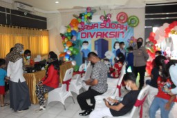 Pertama Kali, Polres Bangkalan Gelar Vaksinasi Merdeka Anak dan Targetkan 250 Dosis Dalam Sehari