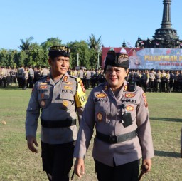 Kapolres Badung Hadiri Pelantikan Polisi RW / Banjar Di Lapangan Puputan Margarana Renon