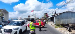 Kapolsek Kintamani Pimpin pengamanan Kuningan di Kintamani.