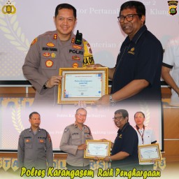 POLRES KARANGASEM TERIMA PENGHARGAAN DARI KPPN AMLAPURA