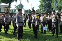 Polres Bondowoso Menggelar Apel Pelepasan Anggota Dalam Pengamanan Pemilu 2024