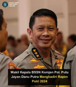 Wakil BSSN Komjen Pol Putu Jayan Hadiri Rapim TNI-POLRI