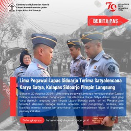 Lima Pegawai Lapas Sidoarjo Terima Satyalencana Karya Satya