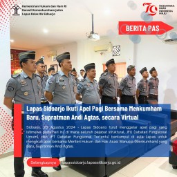 Lapas Sidoarjo Ikuti Apel Pagi Bersama Menkumham Baru, Supratman Andi Agtas, secara Virtual
