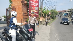 Satgas 3 Kamseltibcarlantas Subsatgas Gatur  Amankan Tahap Penetapan Paslon Bupati/Wakil Bupati Badu