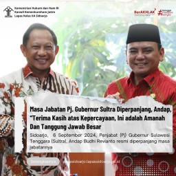 Masa Jabatan Pj. Gubernur Sultra Diperpanjang, Andap, “Terima Kasih atas Kepercayaan