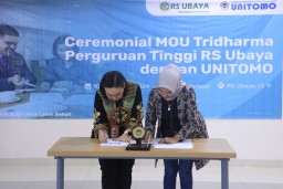 Unitomo Teken MoU Tridharma Perguruan Tinggi dengan RS Ubaya