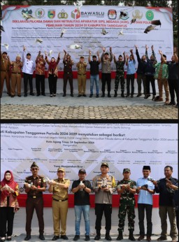 Hadiri Deklarasi Pilkada Damai 2024 ,Kapolres Tanggamus Tegaskan Netralitas ASN,TNI Dan Polri