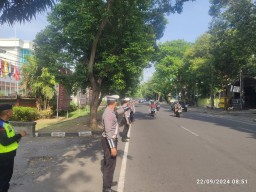 Satgas 3 Kamseltibcarlantas Subsatgas Gatur Kota Denpasar Sukses Amankan Tahap Penetapan Paslon