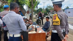 Sat Lantas Polres Tanggamus Razia Gabungan Operasi Zebra Krakatau 2024 di Kota Agung