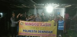 Minggu Kasih Polresta Denpasar di Sanur Selatan, Sampaikan Imbauan Kamtibmas Warga Pendatang