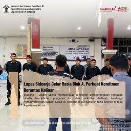 Lapas Sidoarjo Gelar Razia Blok A, Perkuat Komitmen Berantas Halinar