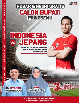 Nobar Dan Ngopi Gratis Di Halaman Prinscho Bersama H.Riyanto 
