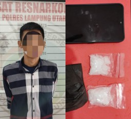 Komitmen Berantas Narkotika, Sat Narkoba Polres Lampung Utara Kembali Amankan Pengedar Sabu