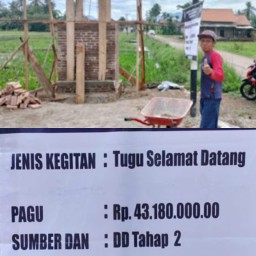 Bukti Nyata Pekon Sumberjo Realisasikan ADD Tahap II Tahun 2024 ,Kepada Masyarakat Garap Pembangunan Tugu Selamat Datang