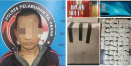 Satresnarkoba Polres Pelabuhan Tanjung Perak Amankan Kurir Pil LL, Sita 57.315 Butir Pil LL