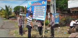 Baliho Himbauan Jelang Nataru 2024 Dipasang Polsek Kawasan Pelabuhan Gilimanuk: Upaya Harkamtibmas
