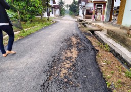 Bisa Di Juluk Roro Jonggrang " Baru Genap Satu Bulan, Jalan Aspal di Jatirejo Candiretno Sudah Banyak yang Rusak