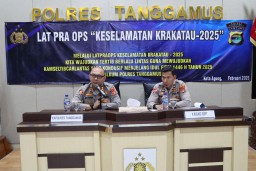 Polres Tanggamus Gelar Latihan Pra Operasi Keselamatan Krakatau 2025