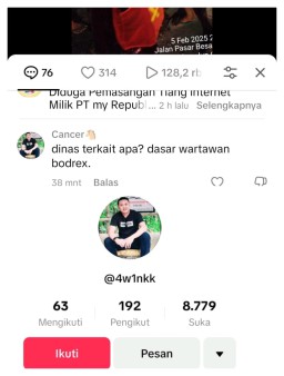 Heboh! Akun TikTok @aw1nkk Diduga Lecehkan Profesi Wartawan dengan Sebutan "Wartawan Bodrex