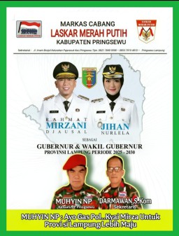 Ketua LMP Pringsewu Muhyin NP Beri Ucapan : Ayo Gak Pol Kyai Mirza Untuk Lampung Lebih Maju