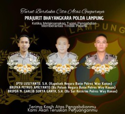 3 Anggota Polres Way Kanan Gugur Saat Bertugas Penggrebekan Arena Judi Sabung Ayam