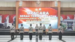 Kapolresta Sidoarjo Pimpin Sertijab Kasat Polairud, Kapolsek Taman dan Jabon