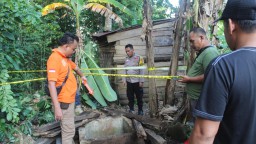 Polsek Kota Agung dan Inafis Polres Tanggamus Olah TKP Terperosoknya Anak ke Sumur 20 Meter