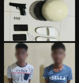 Polsek Kota Agung Bersama Tim Gabungan Amankan Pistol FN dan 4 Peluru saat Tangkap Pelaku Curanmor di BNS