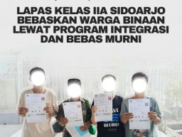 Lapas Kelas IIA Sidoarjo Bebaskan WBP Melalui PB, CB, dan Bebas Murni Secara Gratis
