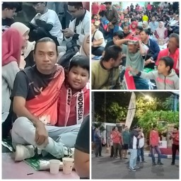 Antusias Warga Surabaya Nobar Timnas, BKKBN Selipkan Misi Bangun Keluarga Hebat