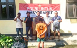Polsek Wonosobo Bersama Warga Tangkap Pelaku Curanmor Bersenjata Tajam