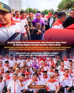 Gubernur Khofifah Terima ABPEDNAS Jatim: Perkuat Peran Parlemen Desa sebagai Mitra Pemerintah