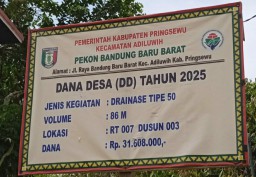 Pembangunan Drainase di Pekon Bandung Baru Barat Disambut Antusias Warga