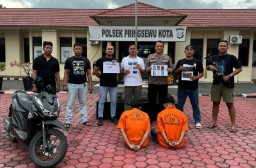 Polsek Pringsewu Kota Tangkap Dua Pelaku Pencurian Modus Ganjal Mesin ATM