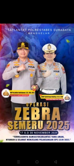 Kasatlantas Polrestabes Surabaya AKBP Galih Bayu Raditya, S.I.K,.,S.H., MM Operasi Zebra 2025, Sasar Pelanggar R2 dan R4