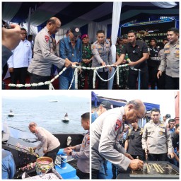 Kapolda Jatim Didampingi Kapolresta Banyuwangi Meresmikan Dermaga Danantya Virendra dan Beri Armada Satpolairud Kapal
