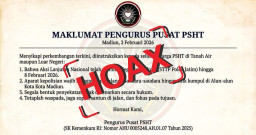 Berita hoax surat pemberitaan aksi unras warga PSHT ‎