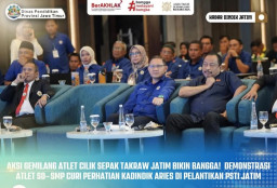 Atlet Sepak Takraw Usia Dini Jatim Tampil Memukau pada Pelantikan Pengurus PSTI 2025–2029