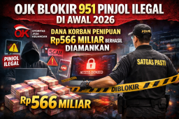 OJK Blokir 951 Pinjol Ilegal di Awal 2026, Dana Korban Penipuan Rp566 Miliar Berhasil Diamankan