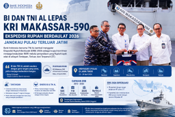 BI dan TNI AL Lepas KRI Makassar-590, Ekspedisi Rupiah Berdaulat 2026 Jangkau Pulau Terluar Jatim