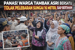 Panas! Warga Tambak Asri Bersatu Tolak Pelebaran Sungai 16 Meter, Siap Bertahan