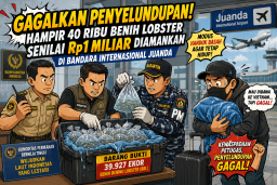 Gagalkan Penyelundupan! Hampir 40 Ribu Benih Lobster Senilai Rp1 Miliar Diamankan di Bandara Internasional Juanda