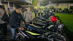 Polres Mojokerto Kota Amankan 80 Pemuda Konvoi,1 orang Kedapatan Bawa Sajam ‎