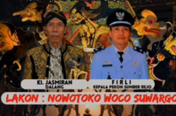 Pagelaran Wayang Kulit “Nowotoko Woco Sunargo” Meriahkan Bersih Desa dan HUT Pekon Sumber Rejo ke-14