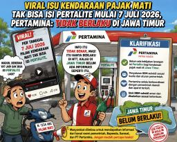 Viral Narasi Pajak Kendaraan Mati Dilarang Isi Pertalite, Pertamina: Belum Ada Kebijakan di Jawa Timur