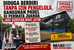 Diduga Berdiri Tanpa Izin Pengelola, Bangunan Padel di Permata Juanda Jadi Sorotan MAKI Jatim