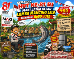 Semarak HUT ke-81 RI, MAKI Jatim Gelar Lomba Mancing Lele Berhadiah Rp50 Juta