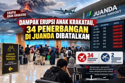 Dampak Erupsi Anak Krakatau, 34 Penerbangan di Juanda Dibatalkan
