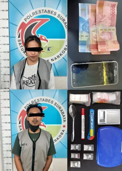 Kurir dan Pengedar Narkoba di Surabaya Berhasil Diamankan Polisi
